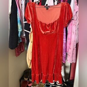 Forever 21 Velvet Burnt Orange Dress